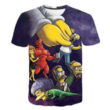 Load image into Gallery viewer, New Simpson Snoopy and other animation printing T-shirts with round collar and short sleeves in summe