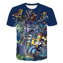 Load image into Gallery viewer, New Simpson Snoopy and other animation printing T-shirts with round collar and short sleeves in summe