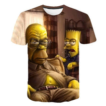 Load image into Gallery viewer, New Simpson Snoopy and other animation printing T-shirts with round collar and short sleeves in summe