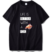 Load image into Gallery viewer, Fox T shirt EU Size This Is My Human I'm Really A Fox Funny Cute Animal Black 100% Cotton Tshirt