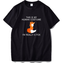 Load image into Gallery viewer, Fox T shirt EU Size This Is My Human I'm Really A Fox Funny Cute Animal Black 100% Cotton Tshirt